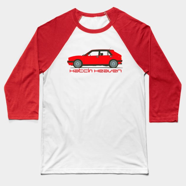 Hatch Heaven-Lancia Delta Integrale Turbo Baseball T-Shirt by GalfiZsolt